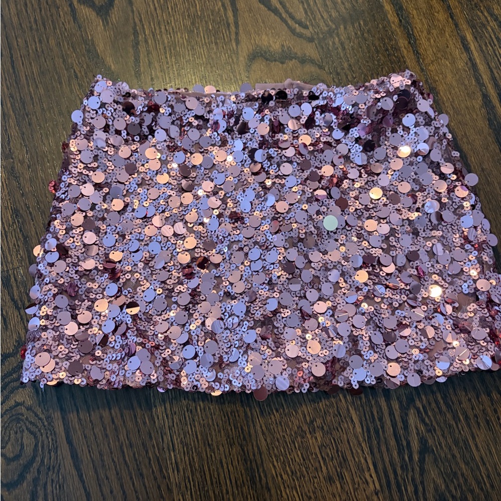NWOT Katie J NYC pink sequin skirt in size XL (14)